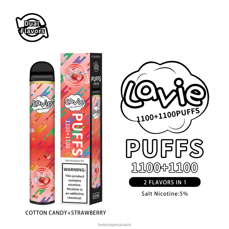 Cotton Candy/Strawberry LAVIE BAR Switch 2200 Puffs 24PF8293 | Lavie Vape Juice