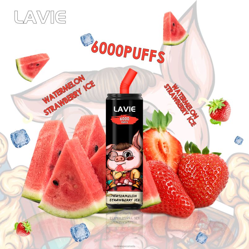 Watermelon Strawberry Ice LAVIE Coke BAR 6000 Puffs 24PF8267 | Lavie Vape Review