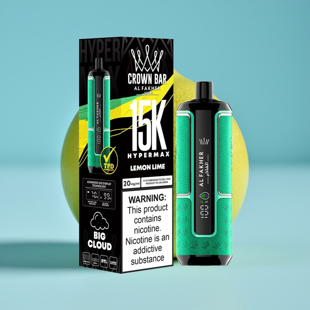 Al Fakher Crown Bar 15K 22ml DTL 6mg Lemon Lime Disposable Vape