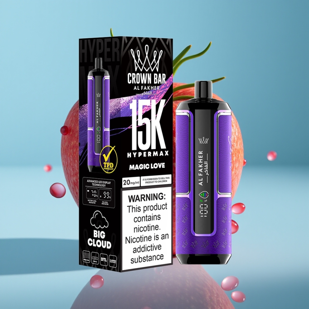 Al Fakher Crown Bar 15K Hypermax 22ml 600mAh DTL Magic Love Disposable Vape Kit