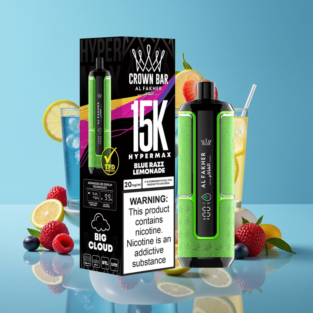 Al Fakher Crown Bar 15K Hypermax 22ml 600mAh Type-C Blue Razz Lemonade