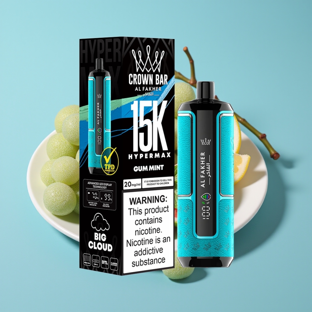 Al Fakher Crown Bar 15K Hypermax 22ml 600mAh Type-C Gum Mint