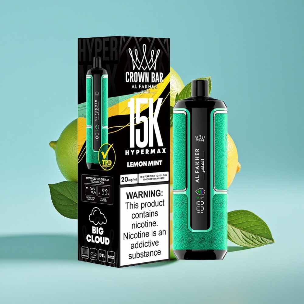 Al Fakher Crown Bar 15K Hypermax 22ml 600mAh Type-C Lemon Mint