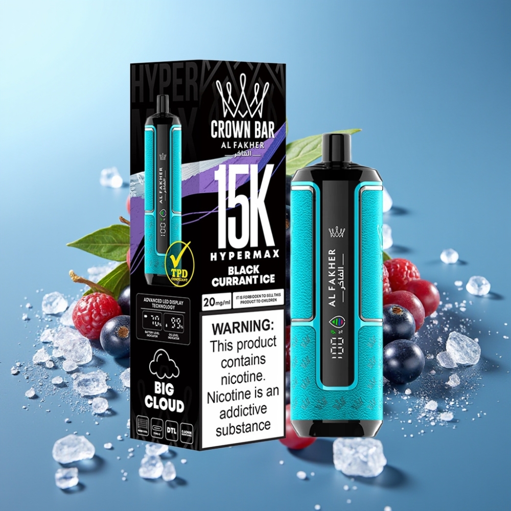 Al Fakher Crown Bar 15K Hypermax 22ml 6mg Blackcurrant Ice Disposable Vape
