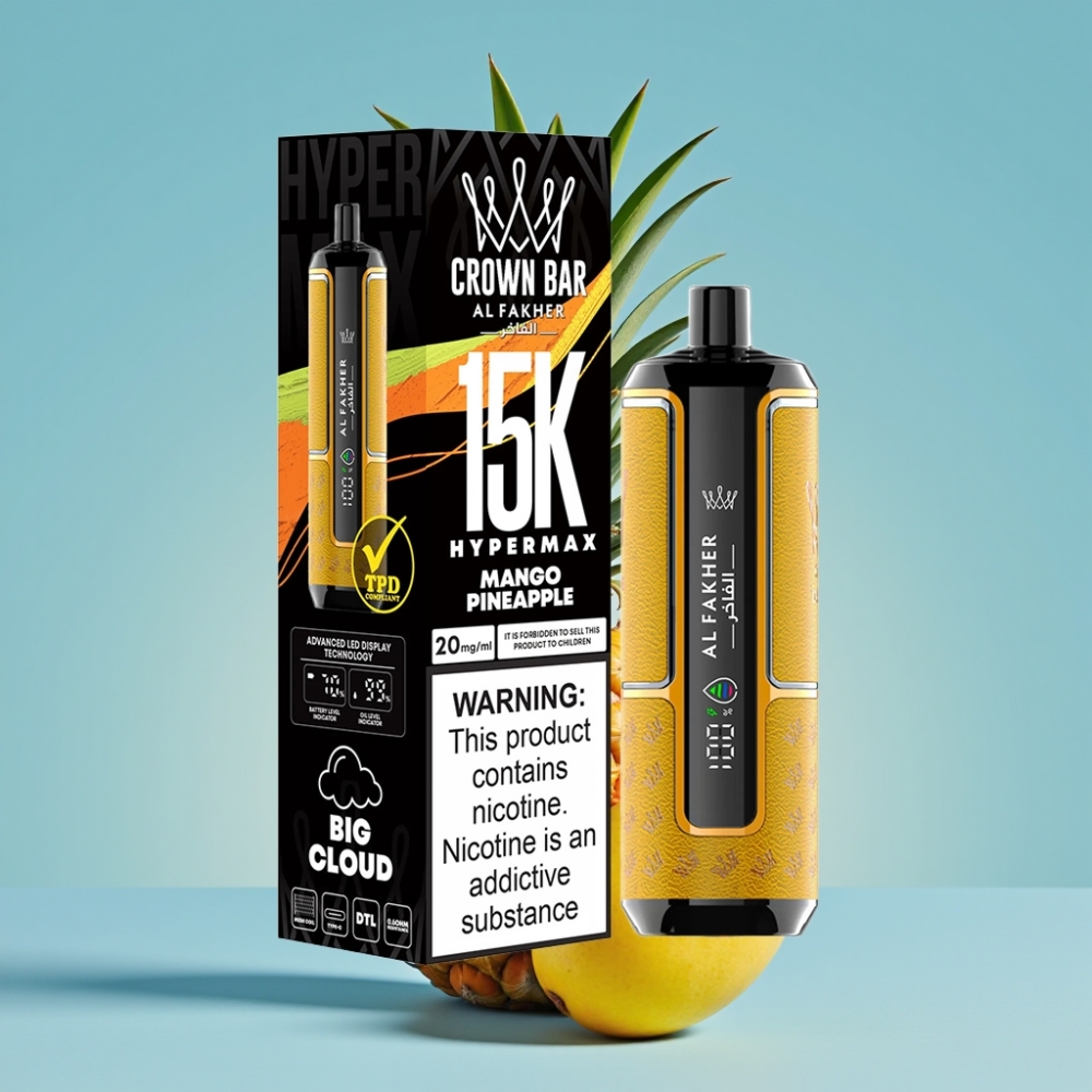 Al Fakher Crown Bar 15K Hypermax 22ml 6mg Mango Pineapple Disposable Vape