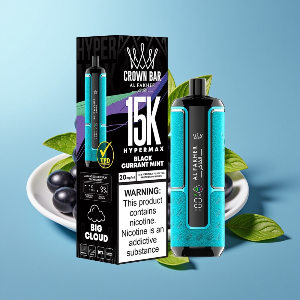Al Fakher Crown Bar 15K Hypermax DTL 22ml 600mAh Blackcurrant Mint