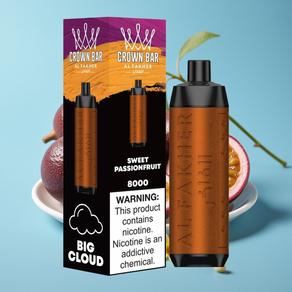 Al Fakher Crown Bar 8000 18ml 5mg Sweet Passionfruit Crystal Disposable Vape
