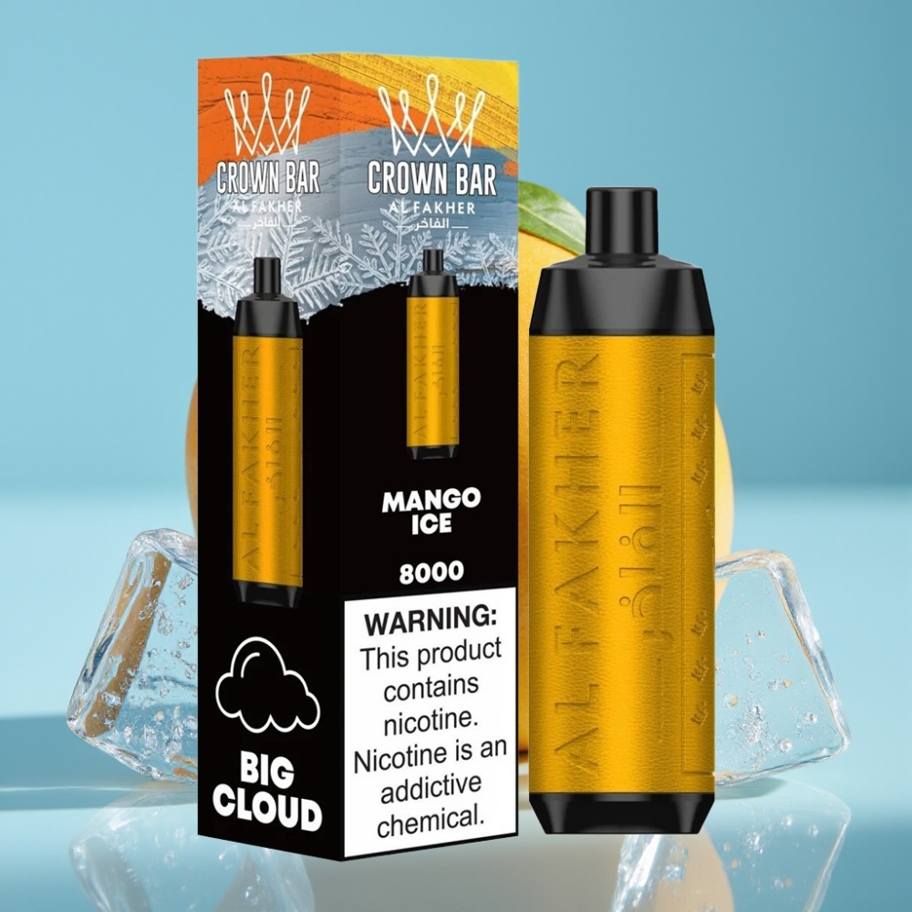 Al Fakher Crown Bar 8000 Crystal 18ml 5mg 0.6ohm Mango Ice