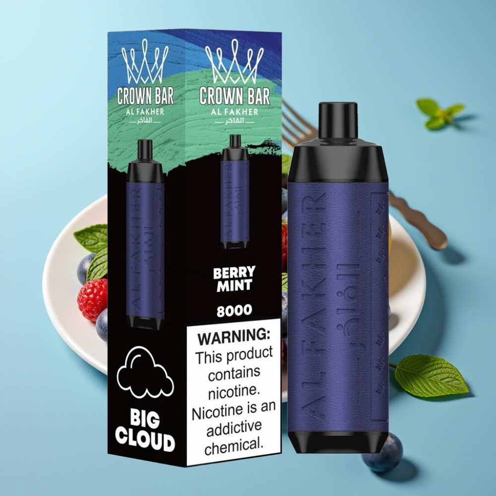 Al Fakher Crown Bar 8000 Crystal 18ml 5mg Berry Mint Disposable Vape