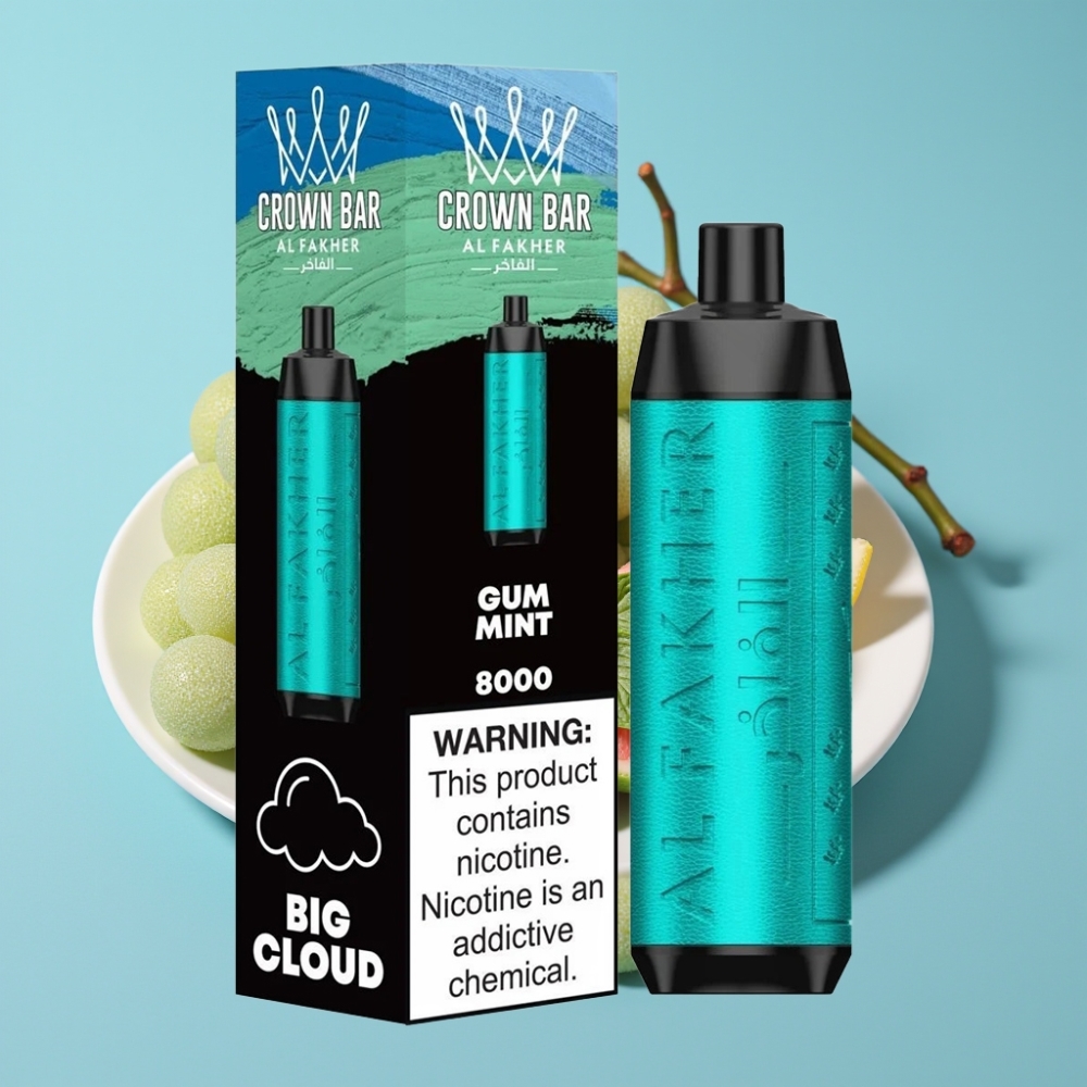 Al Fakher Crown Bar 8000 Crystal 18ml 5mg Gum Mint Disposable Vape