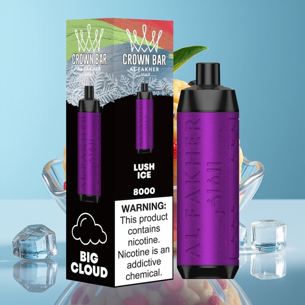 Al Fakher Crown Bar 8000 Crystal 18ml 5mg Ice Lush Disposable Vape