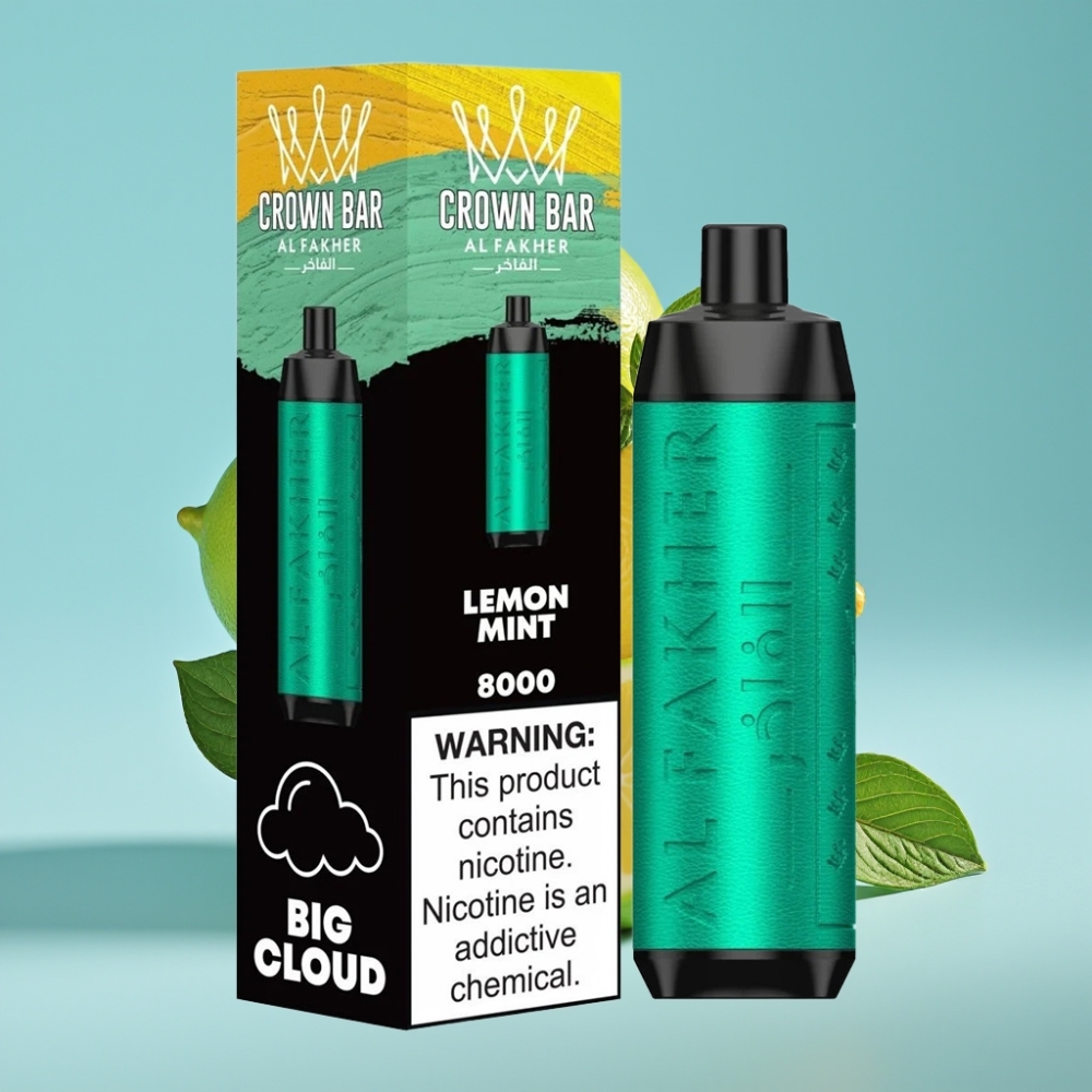 Al Fakher Crown Bar 8000 Crystal 18ml 5mg Lemon Mint Disposable Vape