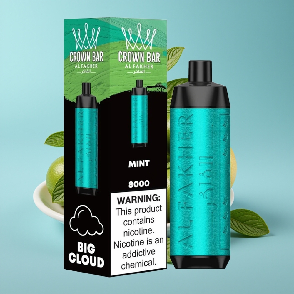 Al Fakher Crown Bar 8000 Crystal 18ml 5mg Mint Disposable Vape