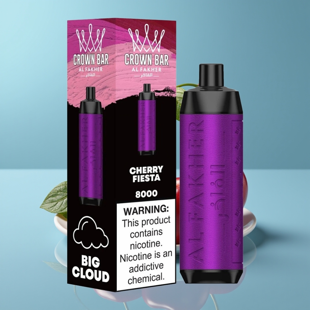 Al Fakher Crown Bar 8000 Puffs 18ml 5mg Cherry Fiesta Disposable Vape