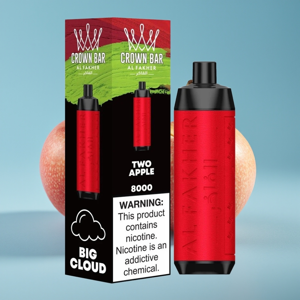 Al Fakher Crown Bar 8000 Two Apple 18mL 5mg USB-C 600mAh 0.6ohm