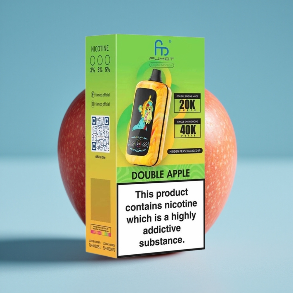Fumot Digital Monkey 40000 Puffs Dual Engine Dual Mesh Double Apple Disposable Vape