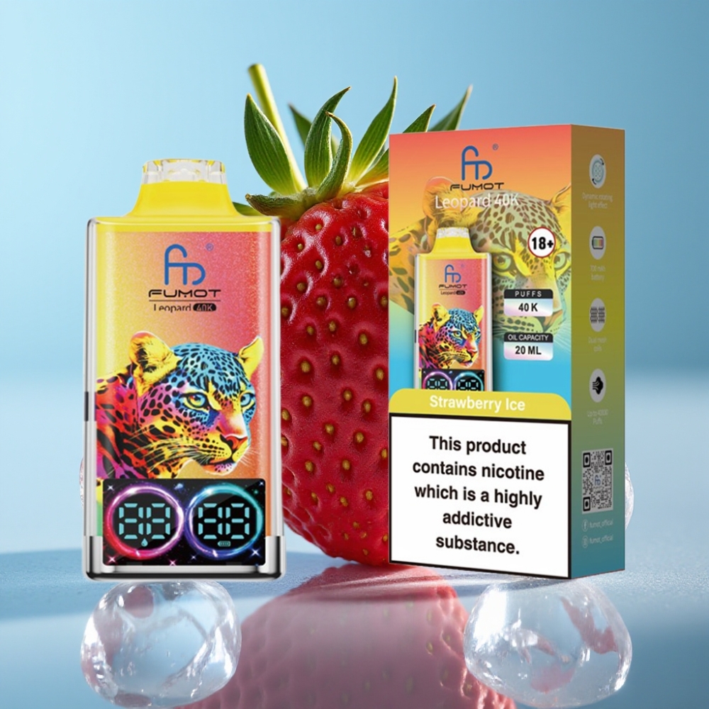Fumot Leopard 40K Puffs 700mAh Dual Mesh Strawberry Ice vape Canada wholesale