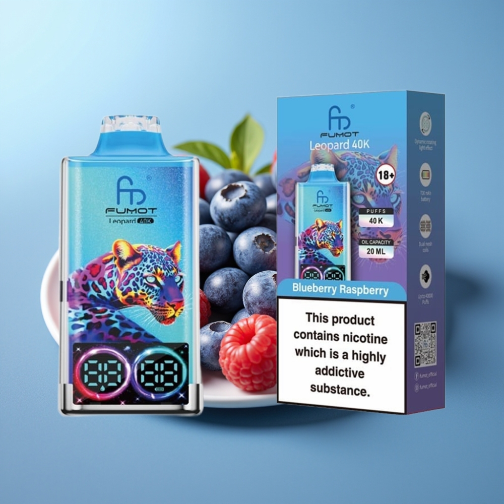 Fumot Leopard 40K Puffs Dual Mesh Type-C 700mAh Blueberry Raspberry