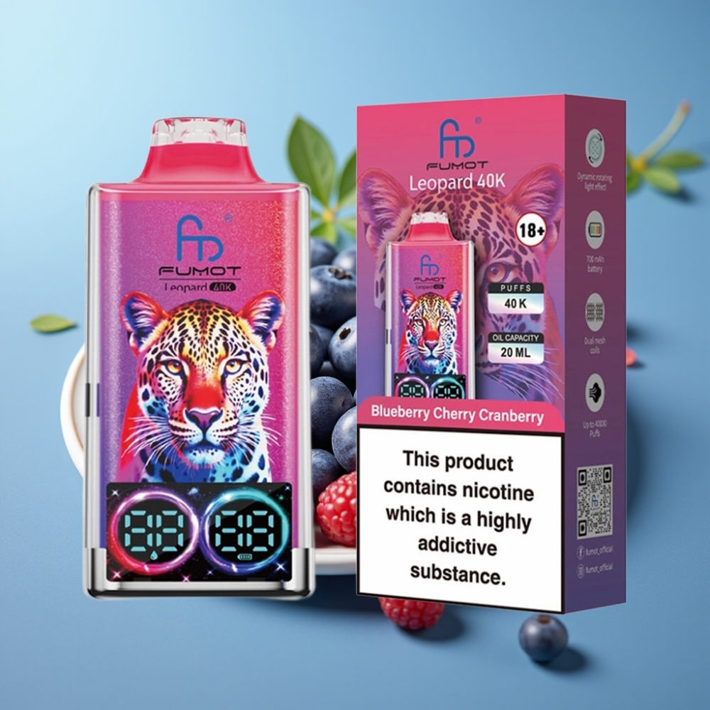 Fumot Leopard 40K Puffs Dual Mesh Type-C Blueberry Cherry Cranberry