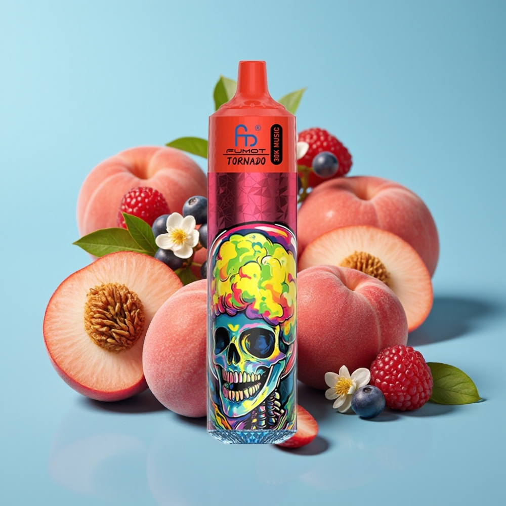 Fumot RandM Tornado 30000 Puffs 30mL 5% Peach Berries Mesh LED 600mAh