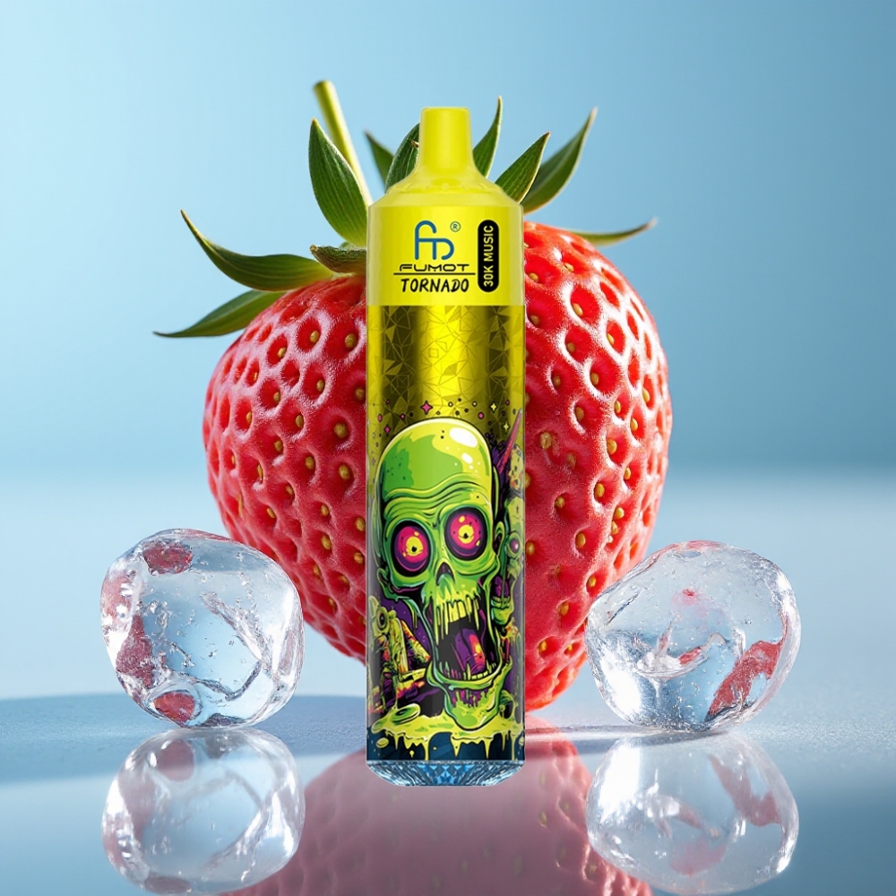 Fumot RandM Tornado 30000 Puffs 30mL 5% Strawberry Ice LED 600mAh