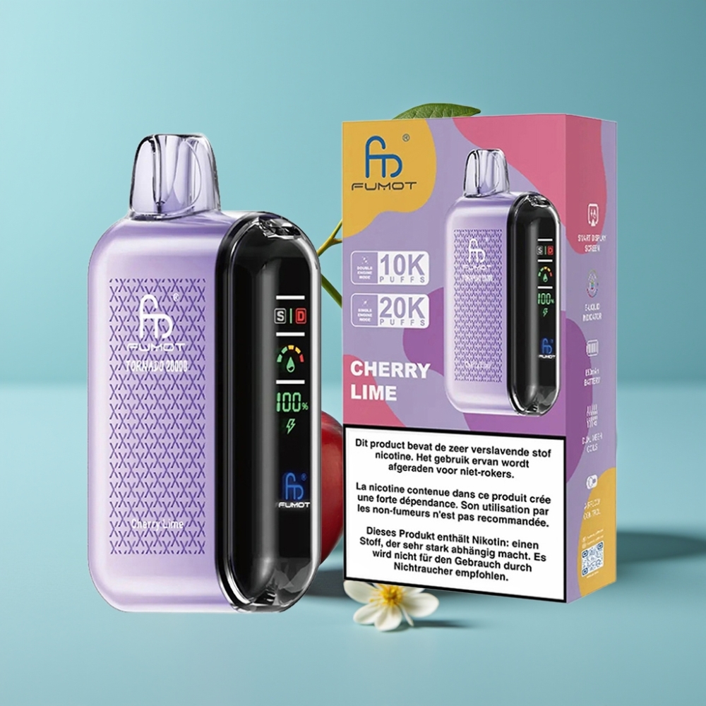 Fumot Tornado 20000 Puffs Dual Mesh 20ml Cherry Lime vape Canada wholesale