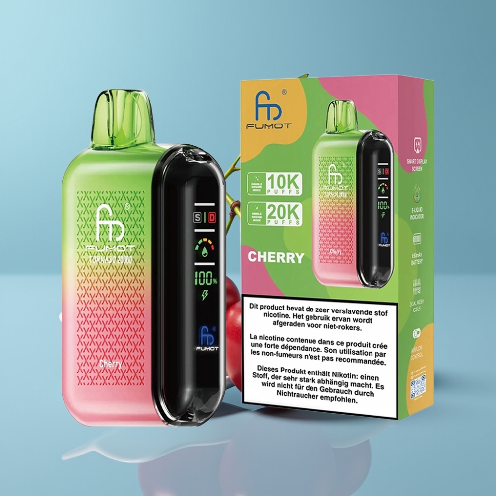 Fumot Tornado 20000 Puffs Dual Mesh 20ml Cherry vape Canada wholesale