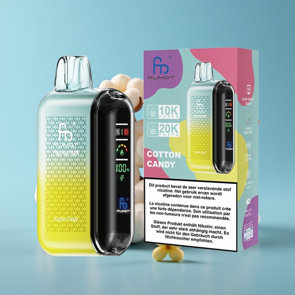 Fumot Tornado 20000 Puffs Dual Mesh 20ml Cotton Candy vape Canada wholesale