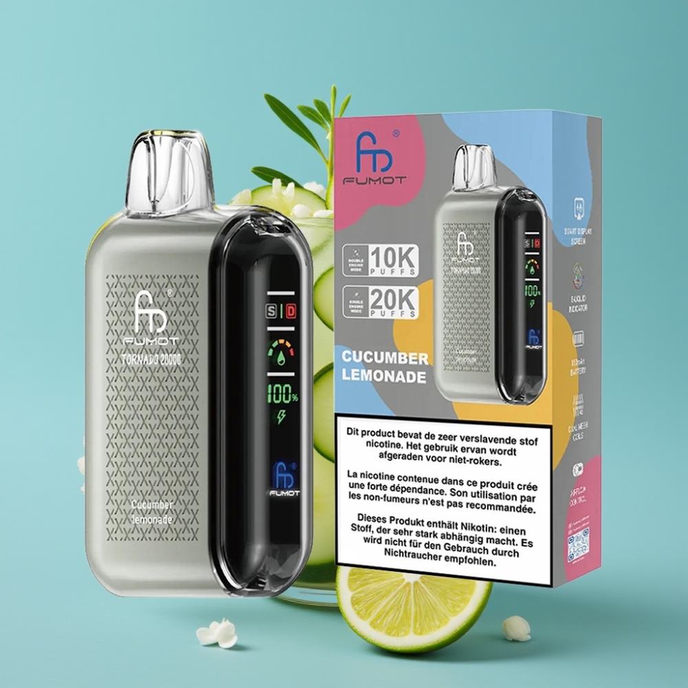 Fumot Tornado 20000 Puffs Dual Mesh 20ml Cucumber Lemonade