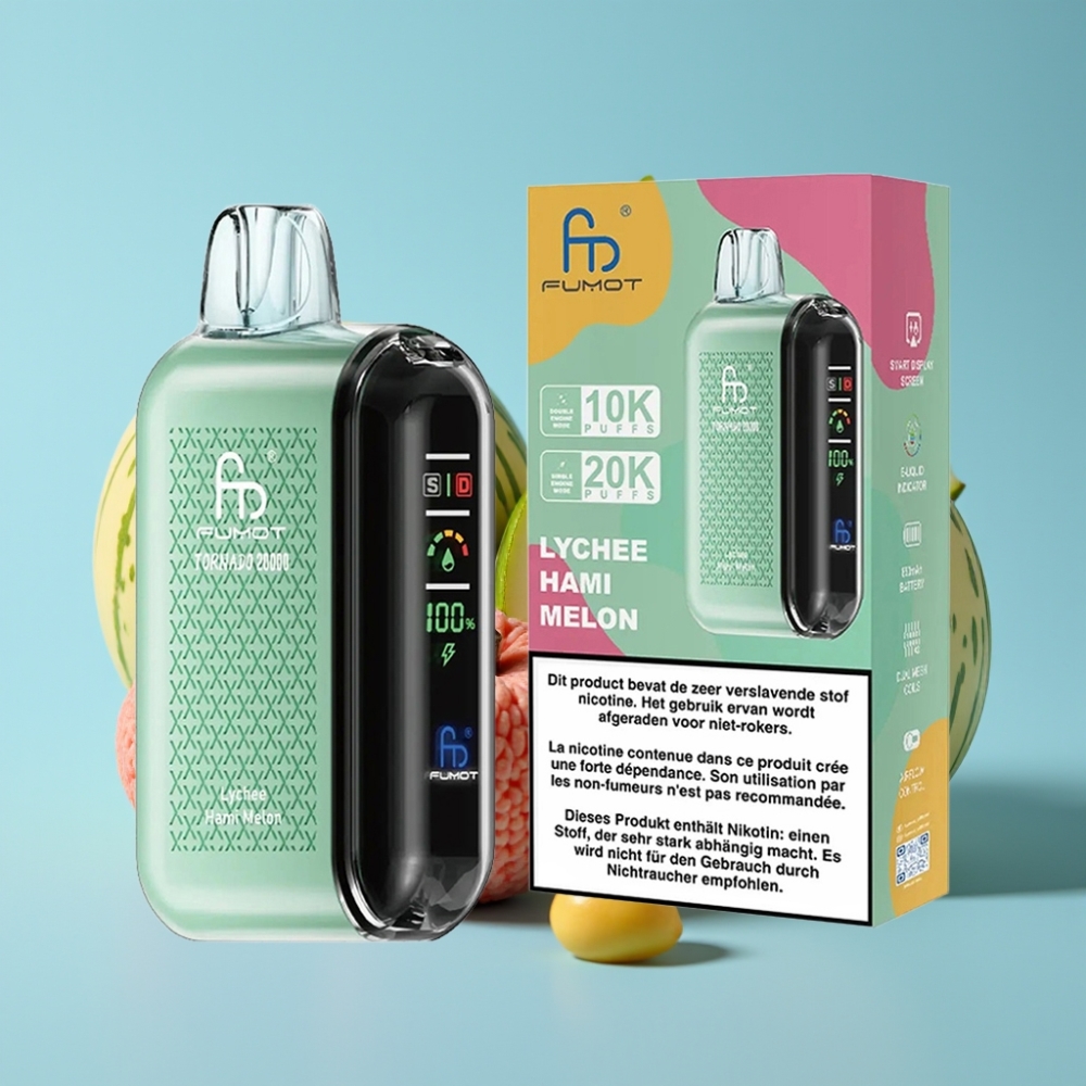 Fumot Tornado 20000 Puffs Dual Mesh 20ml Lychee Hami Melon