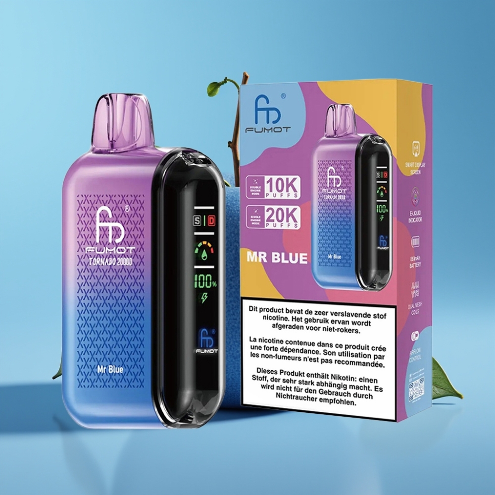 Fumot Tornado 20000 Puffs Dual Mesh 20ml Mr Blue vape Canada wholesale