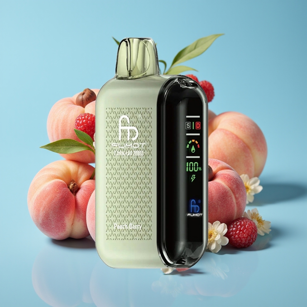 Fumot Tornado 20000 Puffs Dual Mesh 20ml Peach Berry vape Canada wholesale