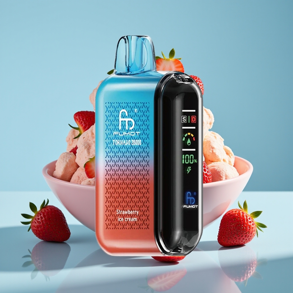 Fumot Tornado 20000 Puffs Dual Mesh 20ml Strawberry Ice Cream