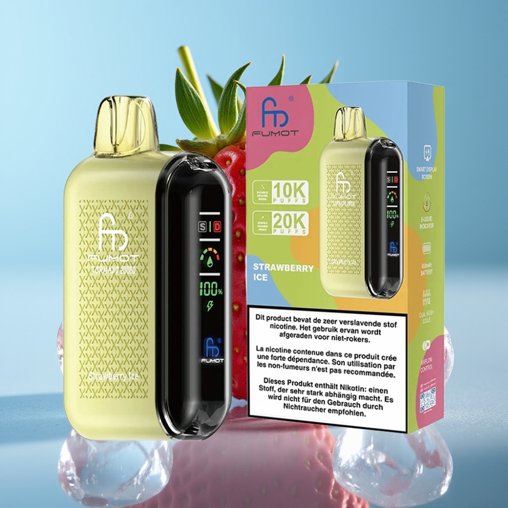 Fumot Tornado 20000 Puffs Dual Mesh 20ml Strawberry Ice vape Canada wholesale