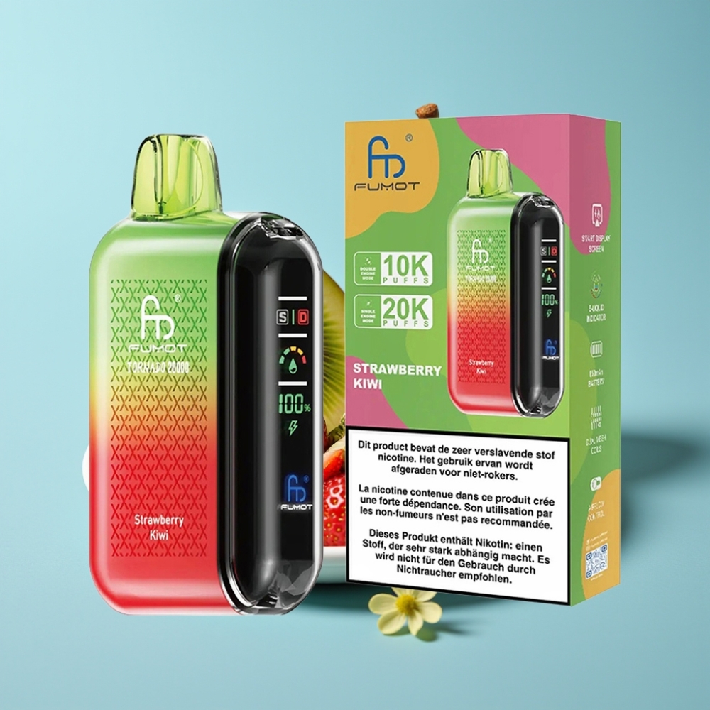 Fumot Tornado 20000 Puffs Dual Mesh 20ml Strawberry Kiwi