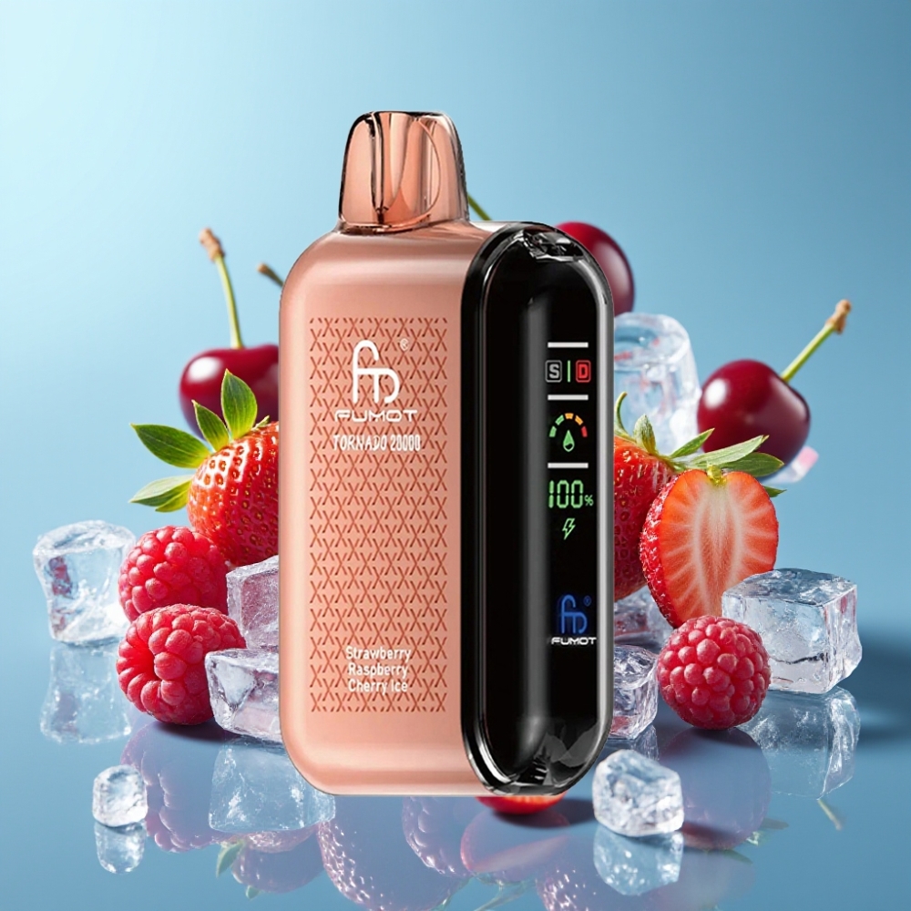 Fumot Tornado 20000 Puffs Dual Mesh 20ml Strawberry Raspberry Cherry Ice