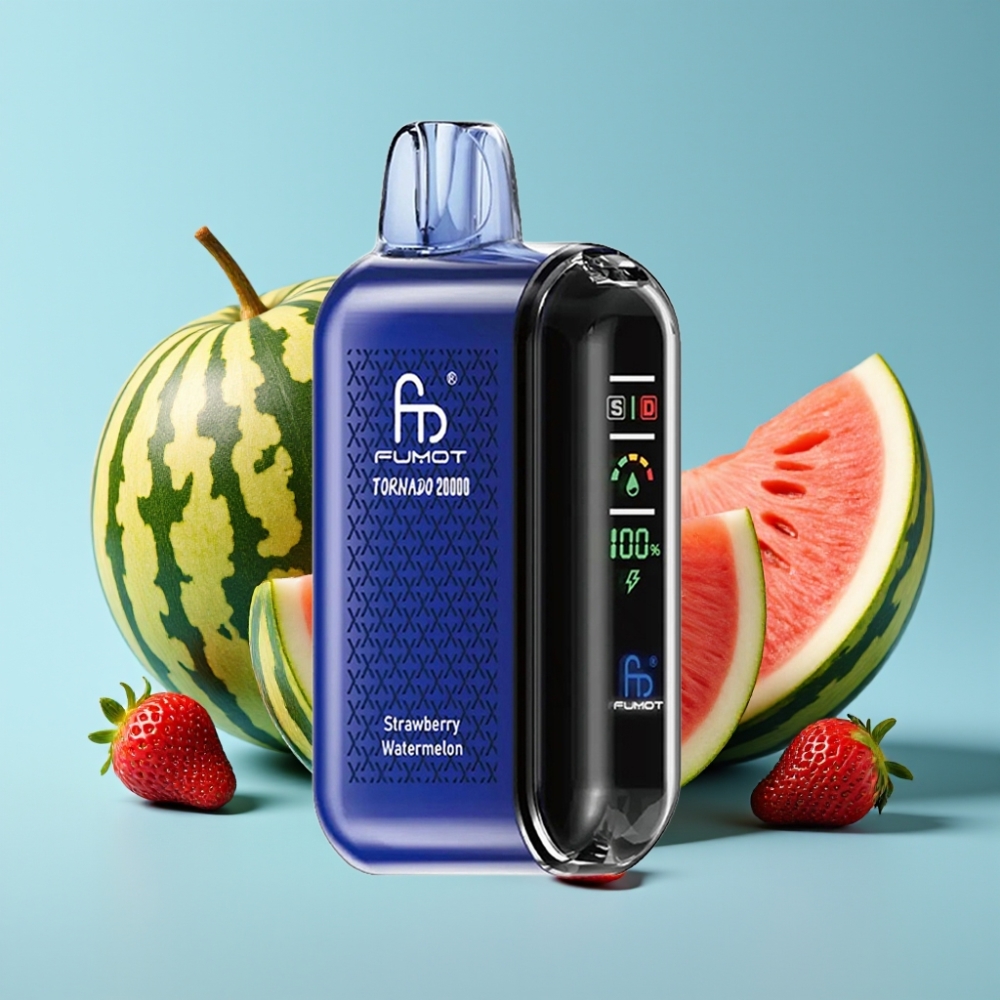 Fumot Tornado 20000 Puffs Strawberry Watermelon Dual Mesh 20ml 850mAh Smart Display
