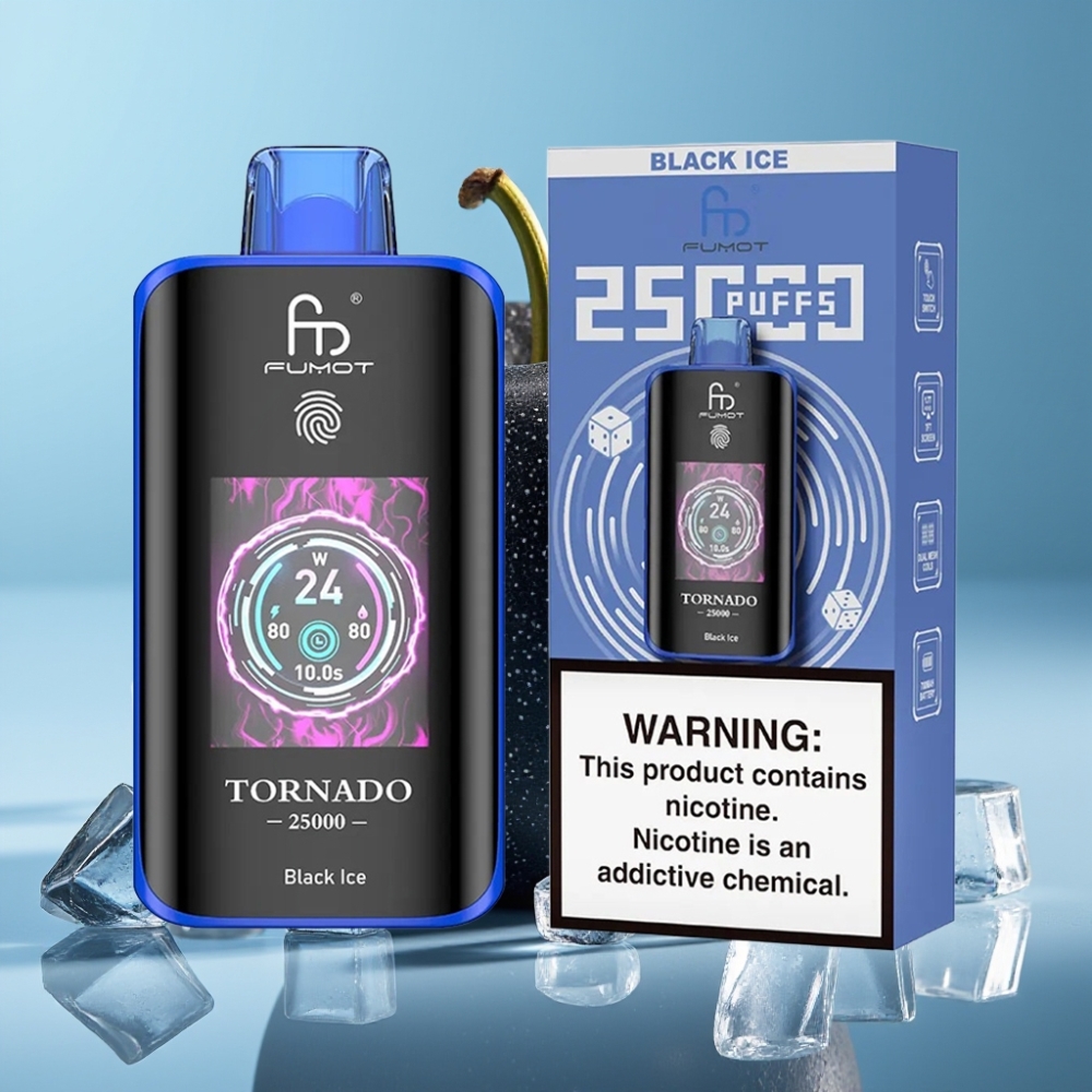 Fumot Tornado 25000 Puffs HD Screen 20ml Black Ice vape Canada wholesale