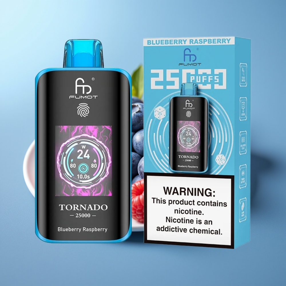 Fumot Tornado 25000 Puffs HD Screen 700mAh 20ml Blueberry Raspberry