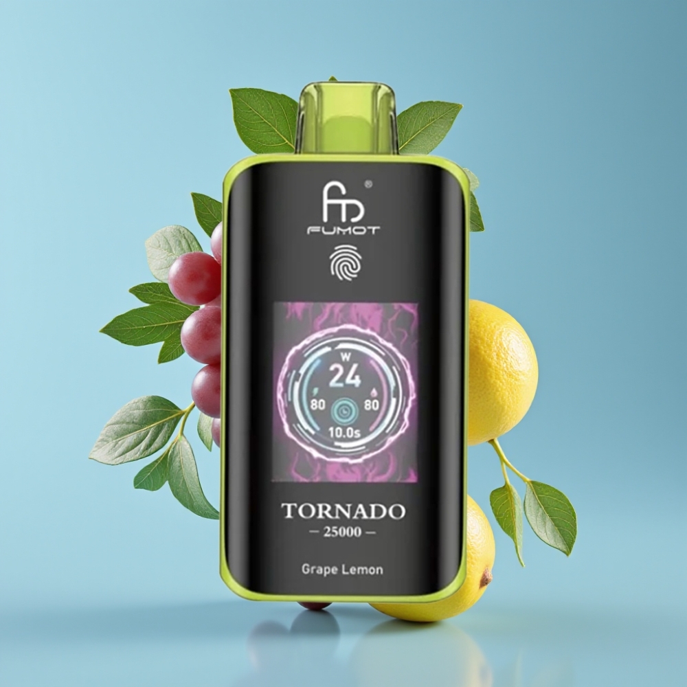 Fumot Tornado 25000 Puffs HD Screen 700mAh 20ml Grape Lemon