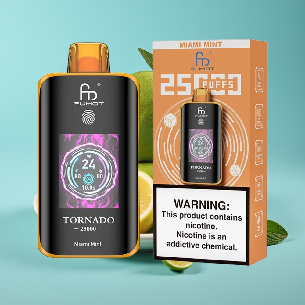 Fumot Tornado 25000 Puffs HD Screen 700mAh 20ml Miami Mint