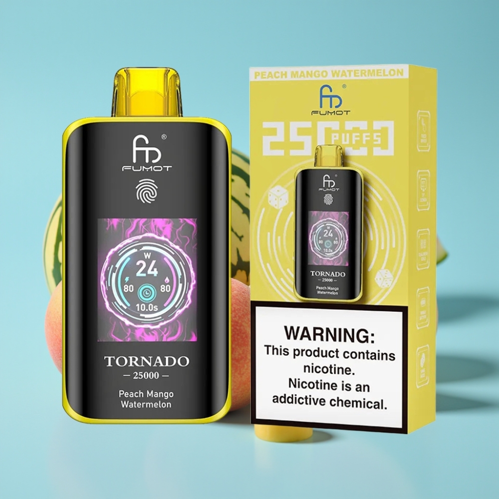 Fumot Tornado 25000 Puffs HD Screen 700mAh 20ml Peach Mango Watermelon