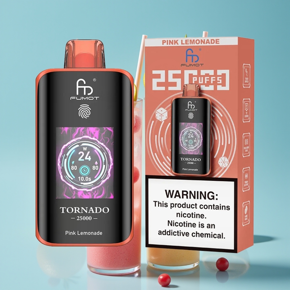 Fumot Tornado 25000 Puffs HD Screen 700mAh 20ml Pink Lemonade