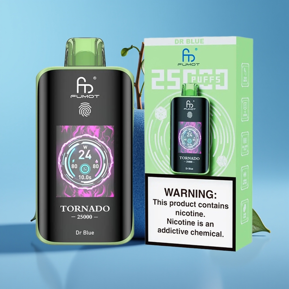 Fumot Tornado 25000 Puffs HD Screen 700mAh 20ml Type-C Dr Blue