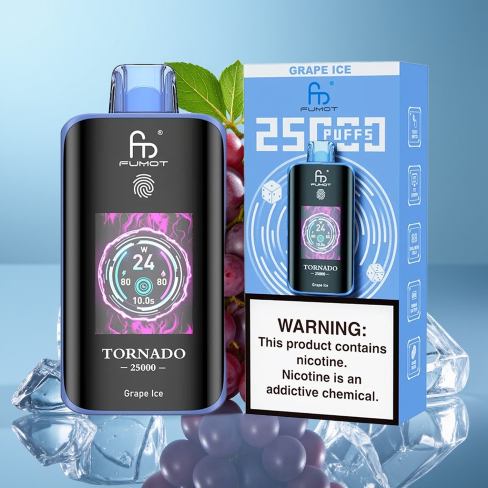 Fumot Tornado 25000 Puffs HD Screen 700mAh Grape Ice vape Canada wholesale