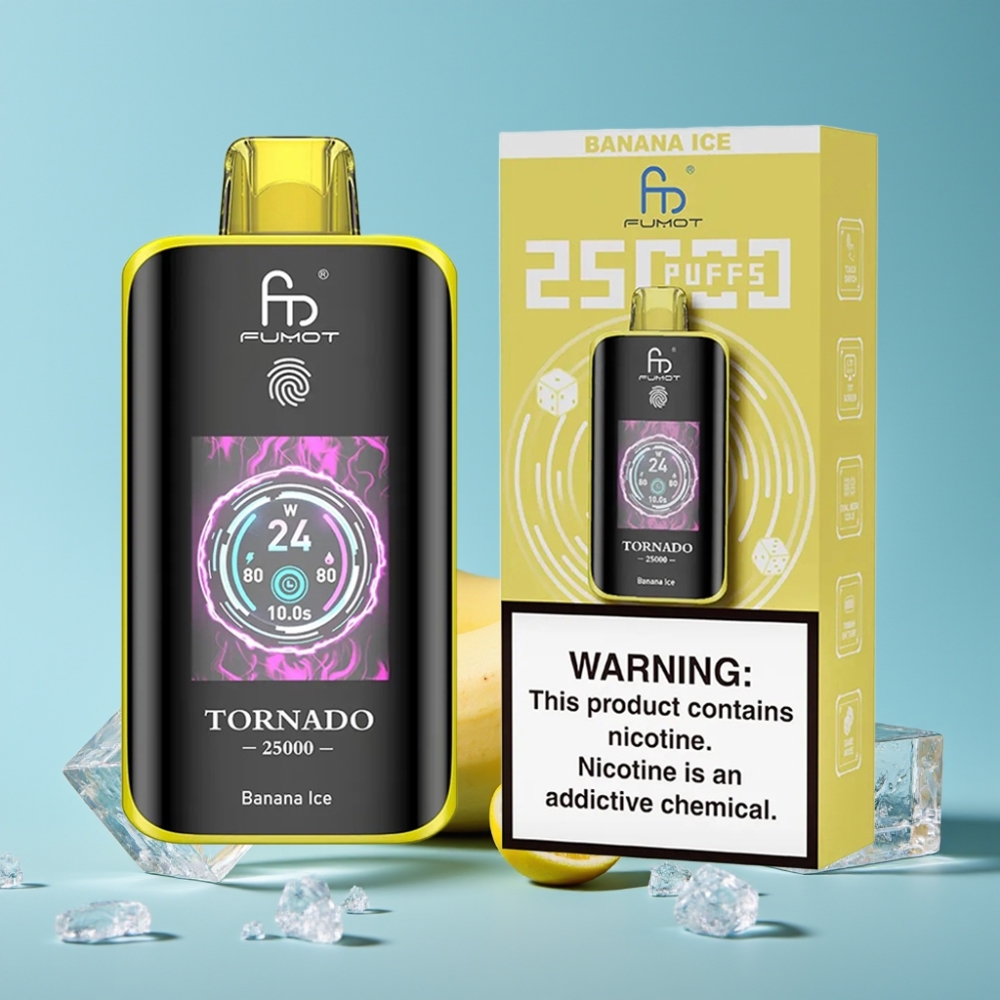 Fumot Tornado 25000 Puffs HD Screen 700mAh Type-C Banana Ice