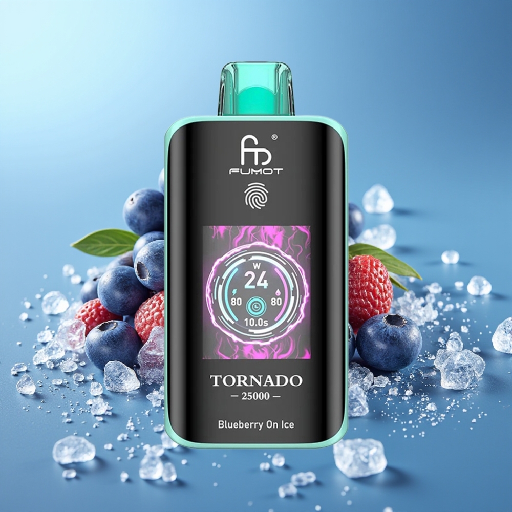 Fumot Tornado 25000 Puffs HD Screen 700mAh Type-C Blueberry On Ice