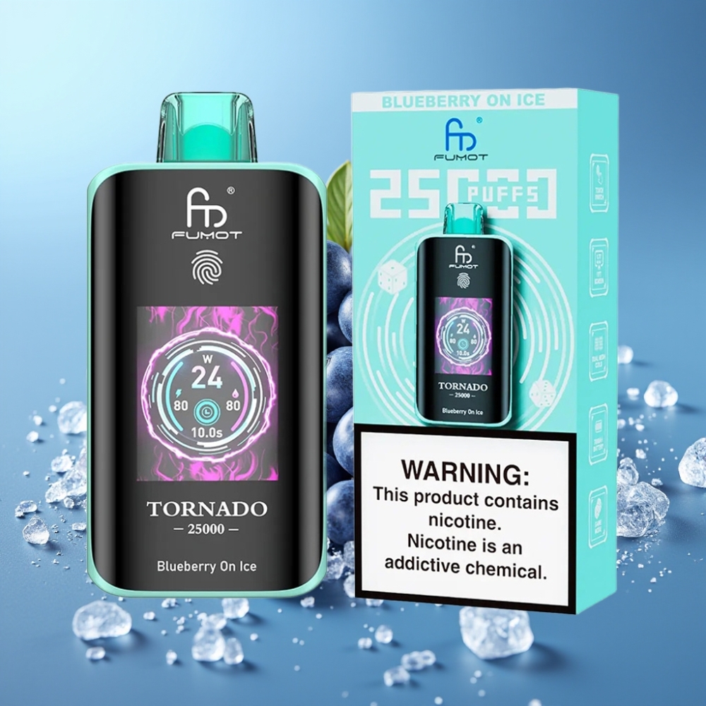 Fumot Tornado 25000 Puffs HD Screen 700mAh Type-C Blueberry On Ice