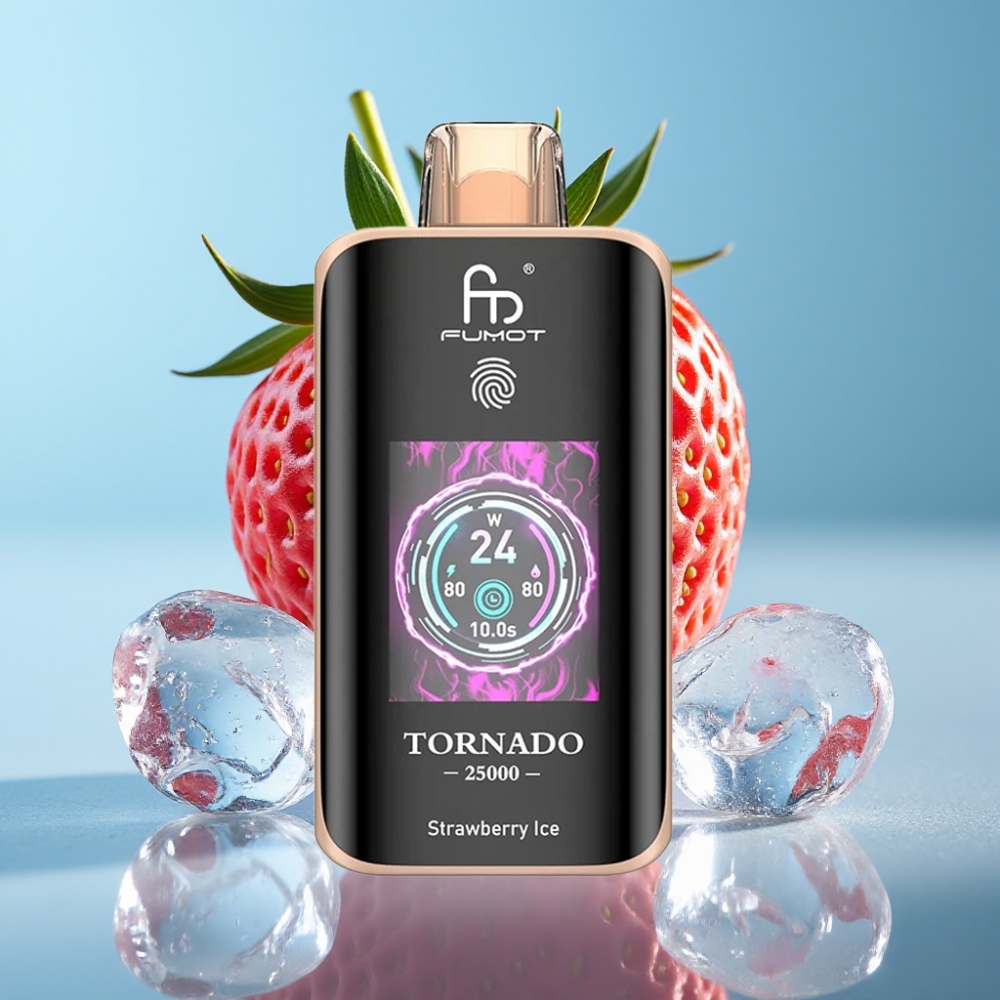 Fumot Tornado 25000 Puffs HD Screen 700mAh Type-C Strawberry Ice