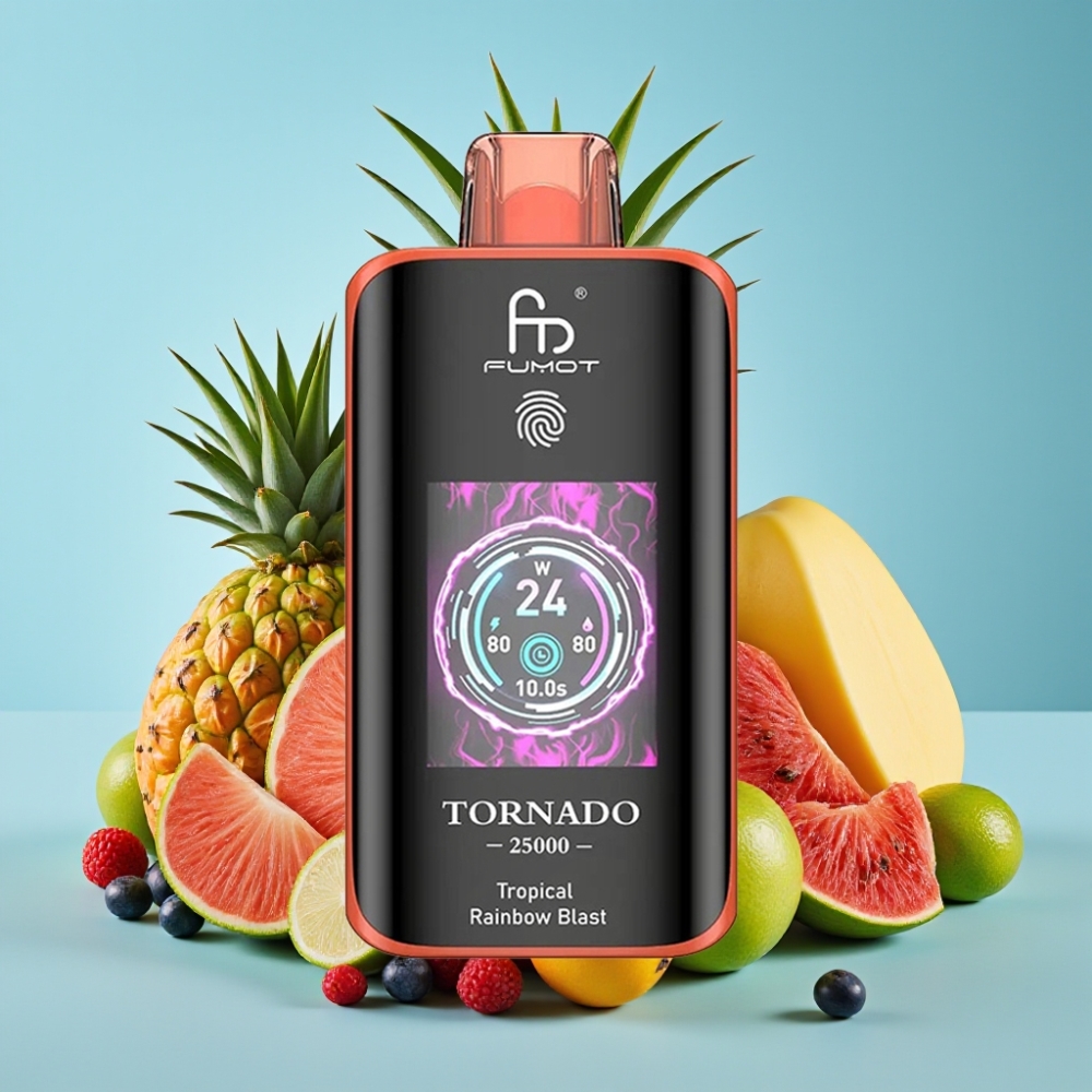 Fumot Tornado 25000 Puffs HD Screen 700mAh Type-C Tropical Rainbow Blast